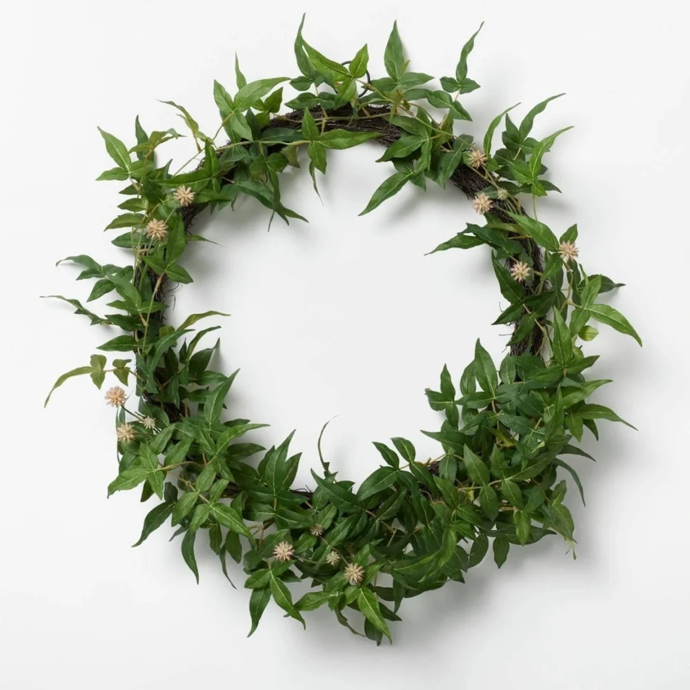 STUDIO MCGEE NWT faux greenery w/  pink blossoms -22”